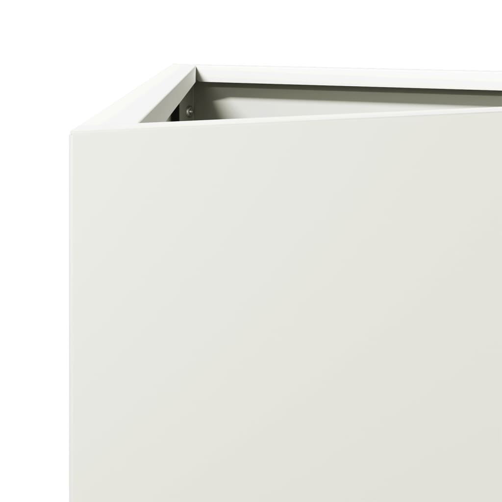 Vrtne sadilice 2 kom bijele trokutaste 30x26x75 cm čelične