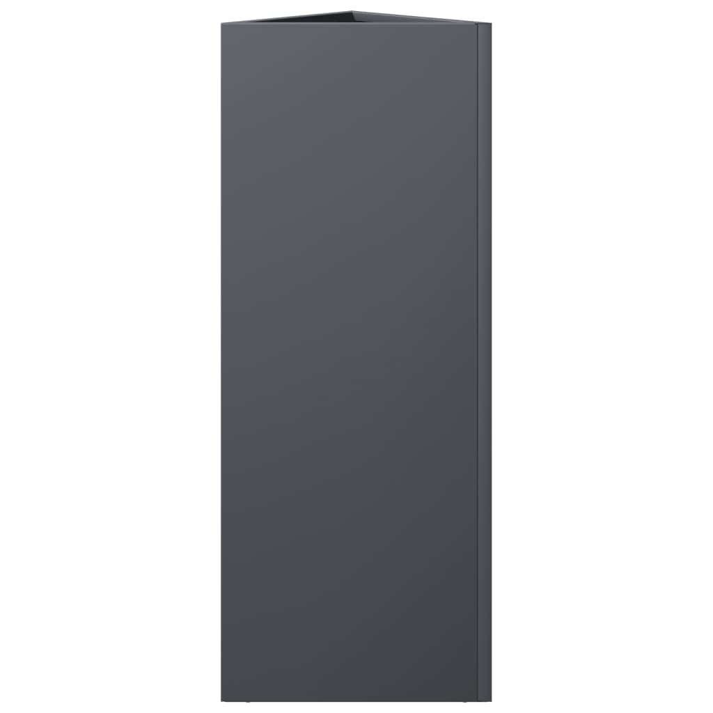 Vrtne sadilice 2 kom antracit trokutaste 30x26x75 cm čelične