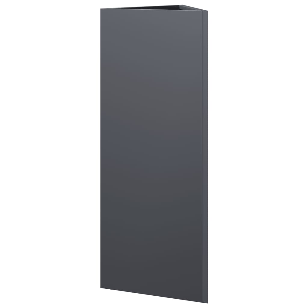 Vrtne sadilice 2 kom antracit trokutaste 30x26x75 cm čelične