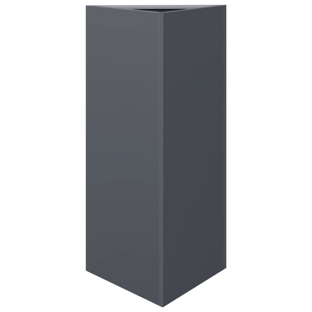 Vrtne sadilice 2 kom antracit trokutaste 40x34,5x75 cm čelične