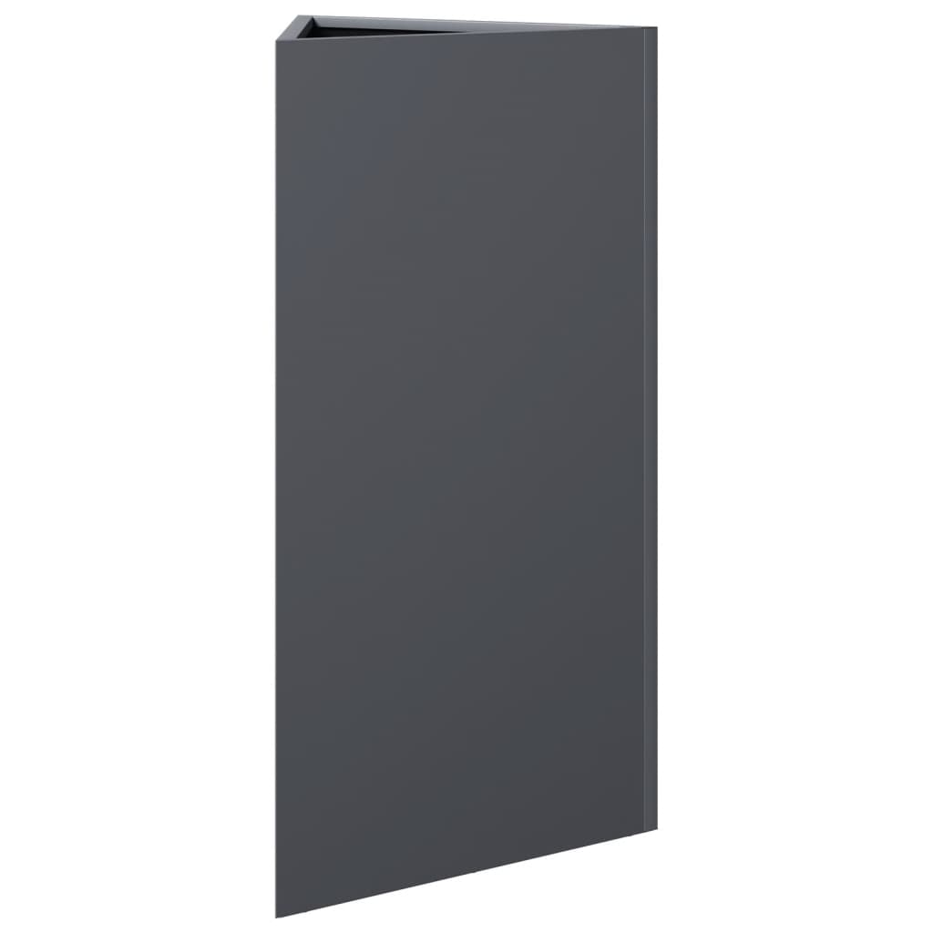 Vrtne sadilice 2 kom antracit trokutaste 40x34,5x75 cm čelične