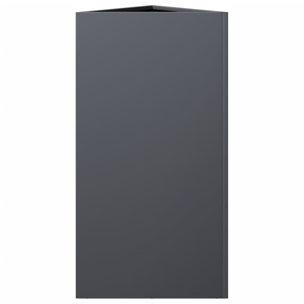 Vrtne sadilice 2 kom antracit trokutaste 40x34,5x75 cm čelične