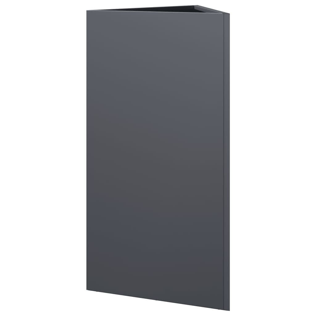 Vrtne sadilice 2 kom antracit trokutaste 40x34,5x75 cm čelične