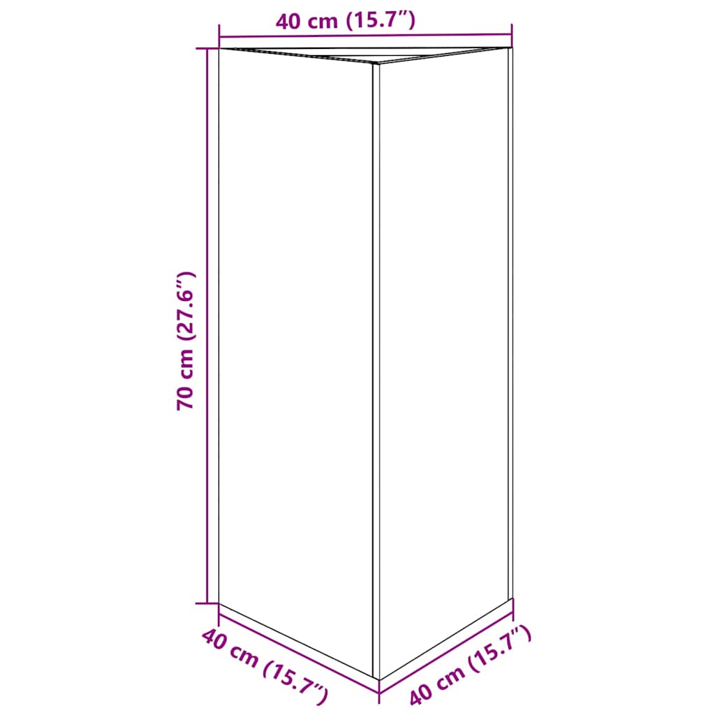 Vrtne sadilice 2 kom trokutasta 40x34,5x75 cm od pohabanog čelika