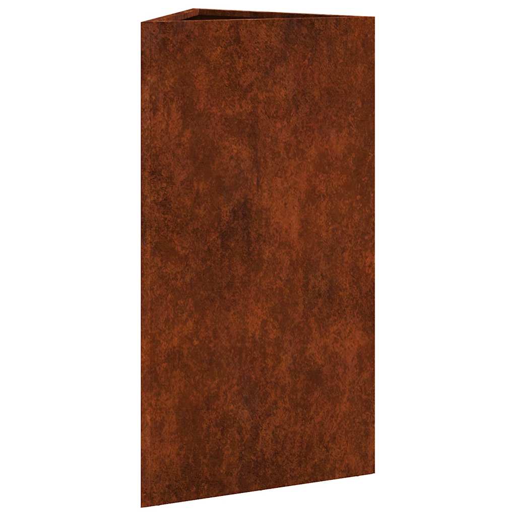 Vrtne sadilice 2 kom trokutasta 40x34,5x75 cm od pohabanog čelika