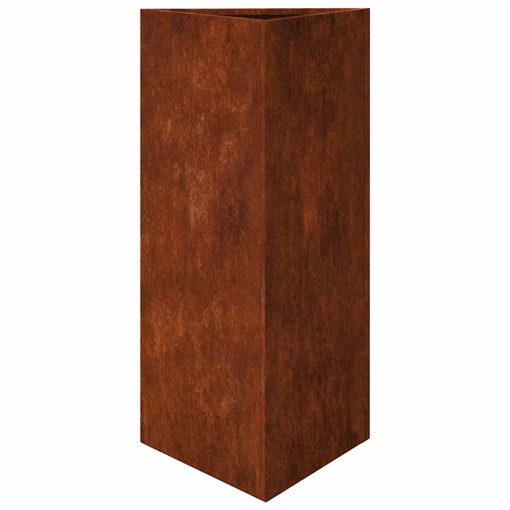 Vrtne sadilice 2 kom trokutasta 40x34,5x75 cm od pohabanog čelika