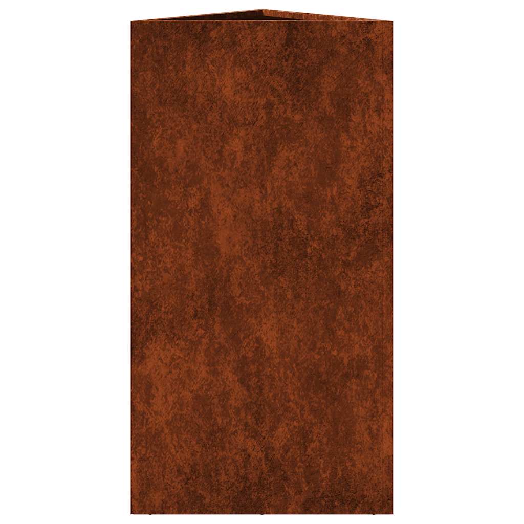 Vrtne sadilice 2 kom trokutasta 40x34,5x75 cm od pohabanog čelika