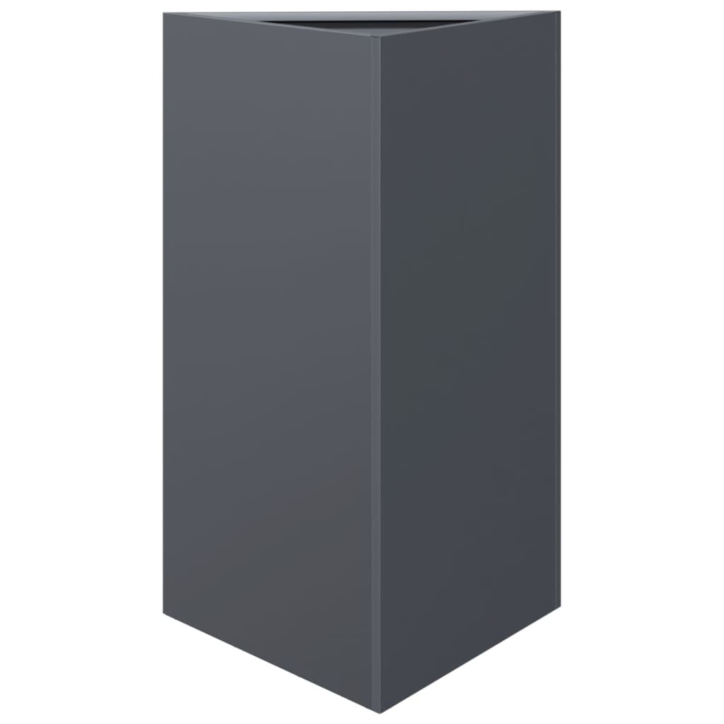 Vrtne sadilice 2 kom antracit trokutaste 50x43x75 cm čelične
