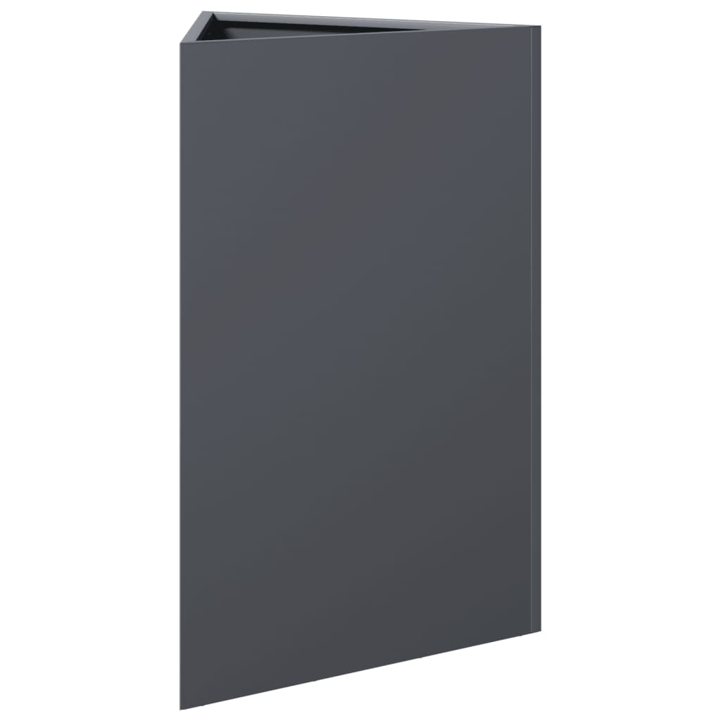 Vrtne sadilice 2 kom antracit trokutaste 50x43x75 cm čelične