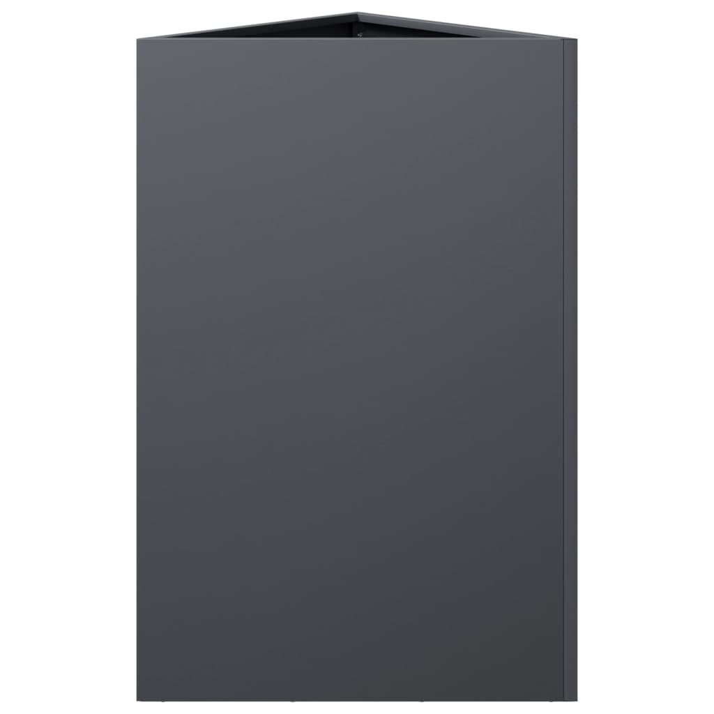 Vrtne sadilice 2 kom antracit trokutaste 50x43x75 cm čelične