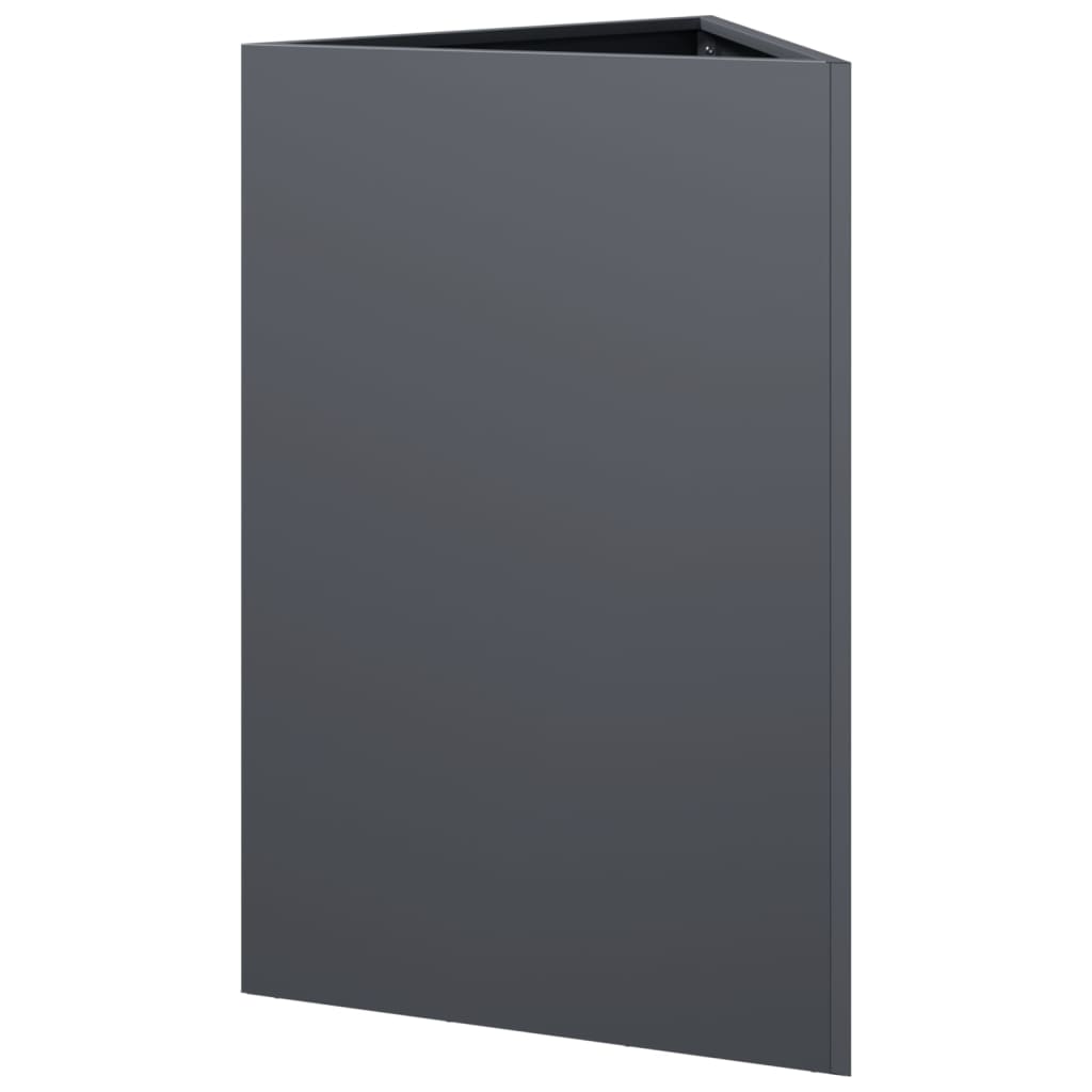 Vrtne sadilice 2 kom antracit trokutaste 50x43x75 cm čelične