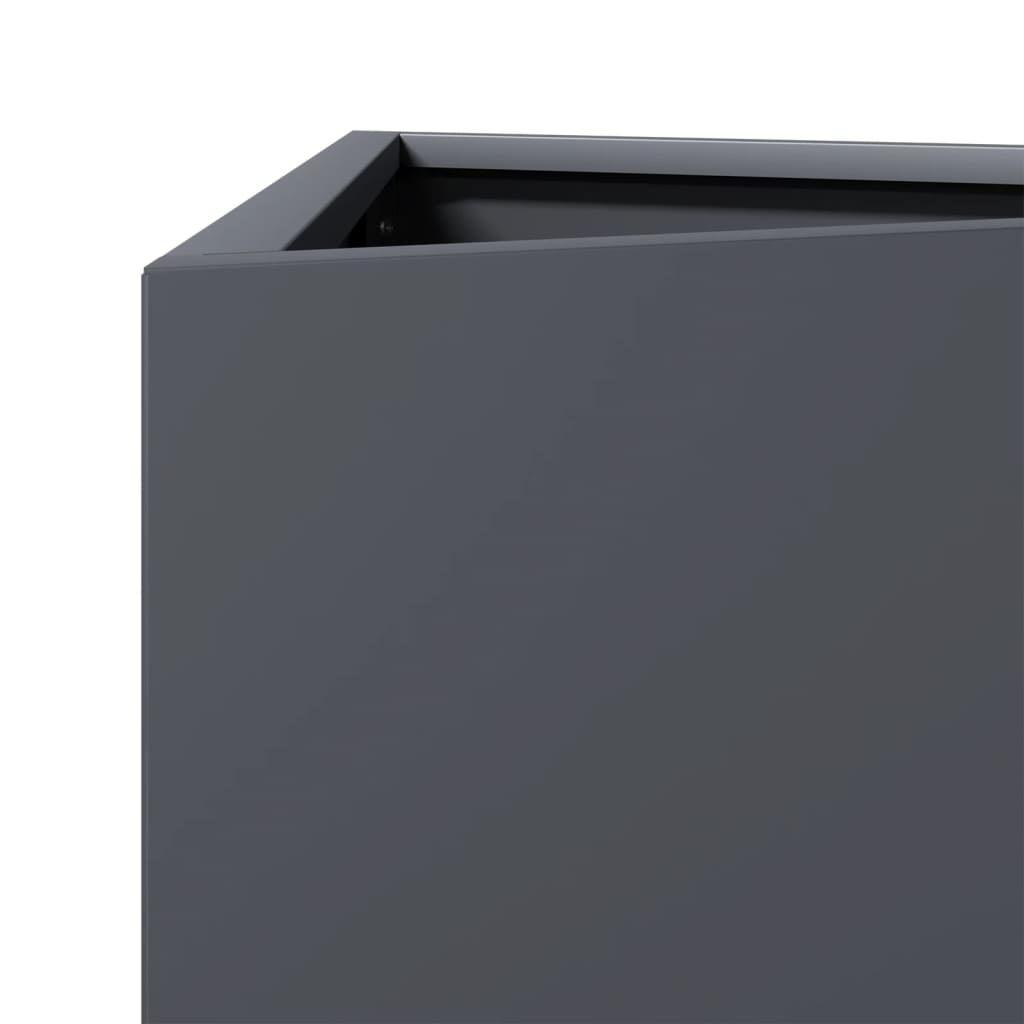 Vrtne sadilice 2 kom antracit trokutaste 50x43x75 cm čelične