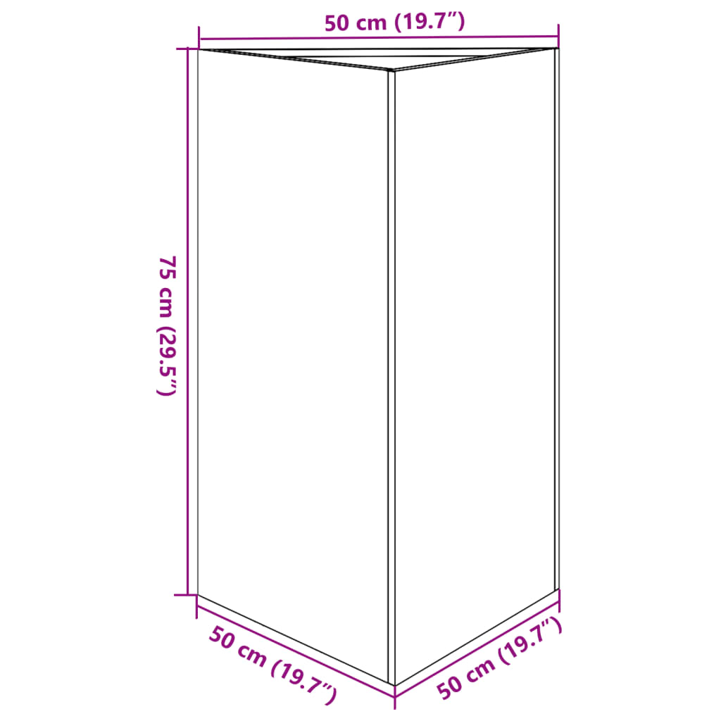 Vrtna sadilica trokutasta 50x43x75 cm od nehrđajućeg čelika