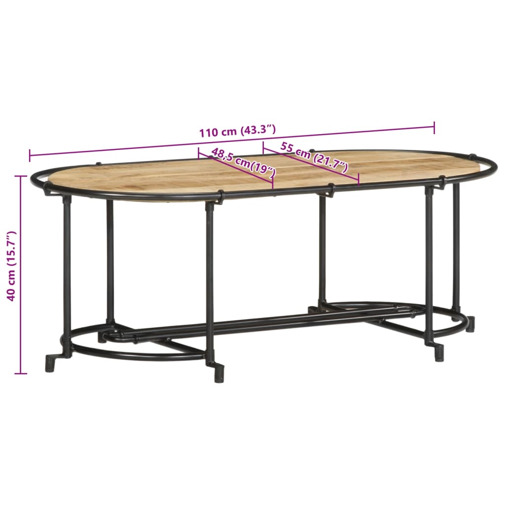 Stolić za kavu 110x55x40 cm od masivnog grubog drva manga