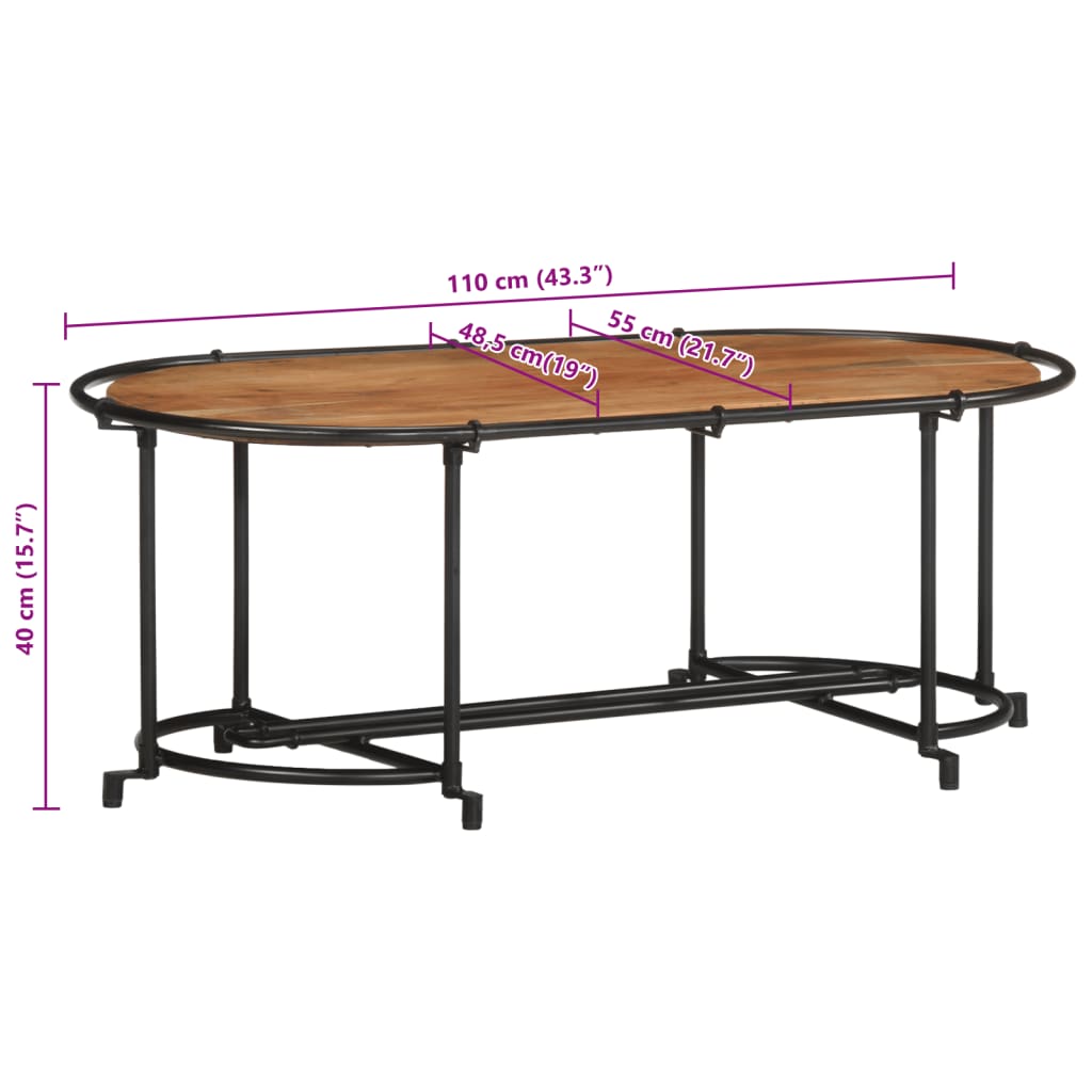 Stolić za kavu 110 x 55 x 40 cm od masivnog bagremovog drva Smeđa