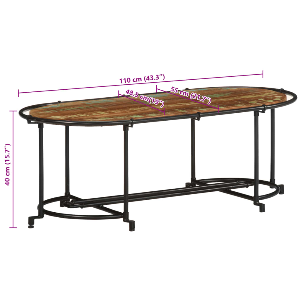 Stolić za kavu 110x55x40 cm od masivnog obnovljenog drva