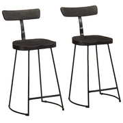 Barski stolci 2 kom crni 49x43x88 cm masivnog drva manga