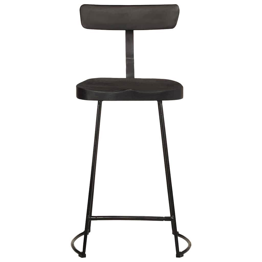 Barski stolci 2 kom crni 49x43x88 cm masivnog drva manga