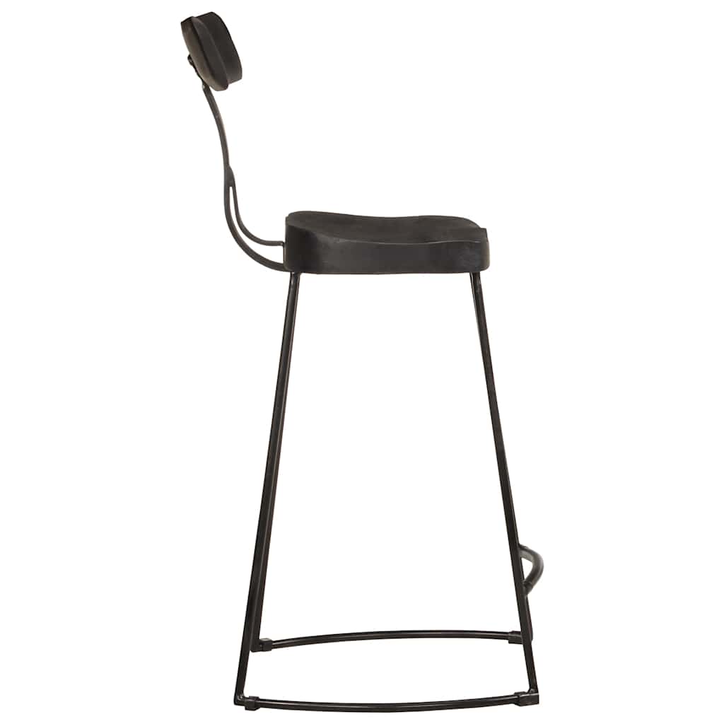 Barski stolci 2 kom crni 49x43x88 cm masivnog drva manga