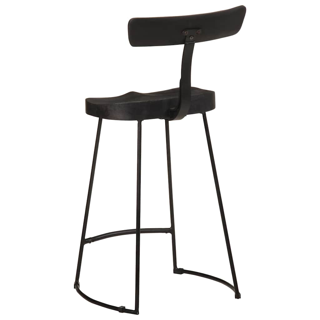 Barski stolci 2 kom crni 49x43x88 cm masivnog drva manga
