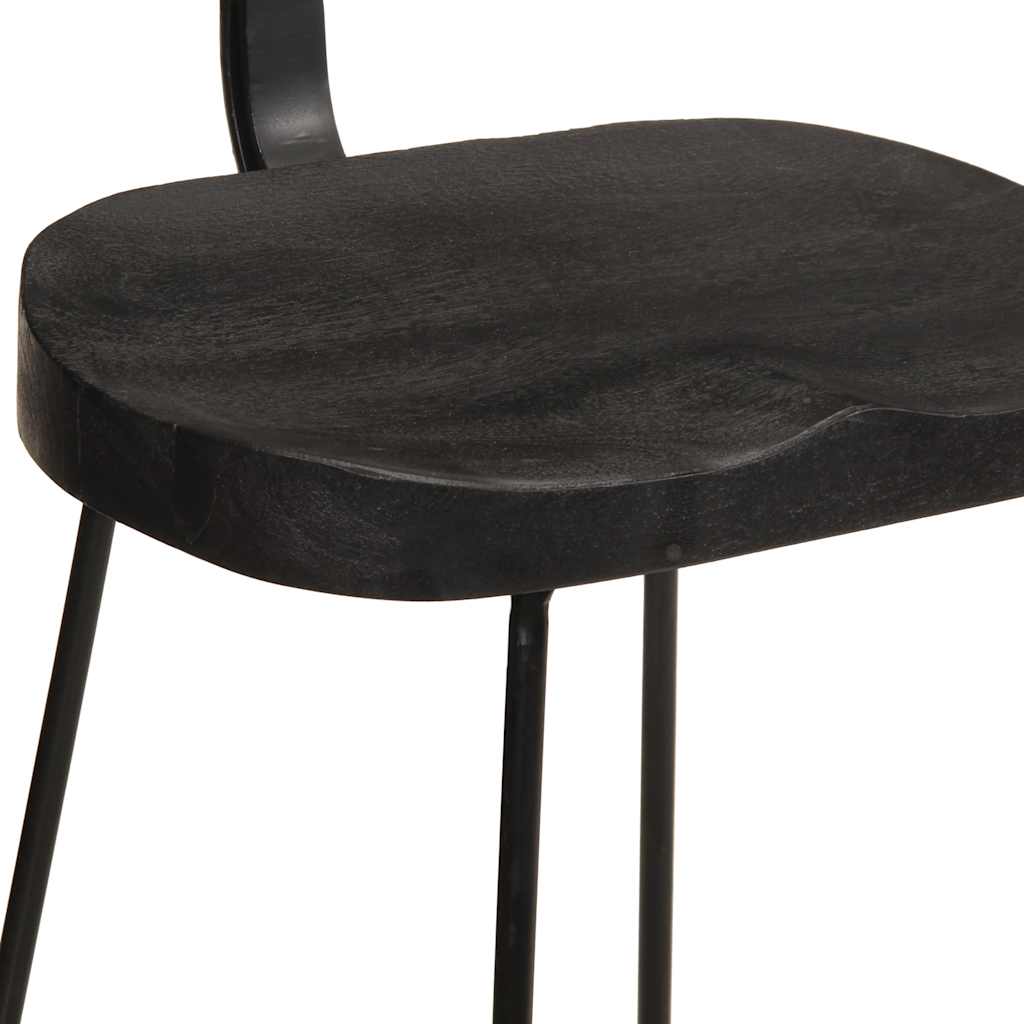 Barski stolci 2 kom crni 49x43x88 cm masivnog drva manga