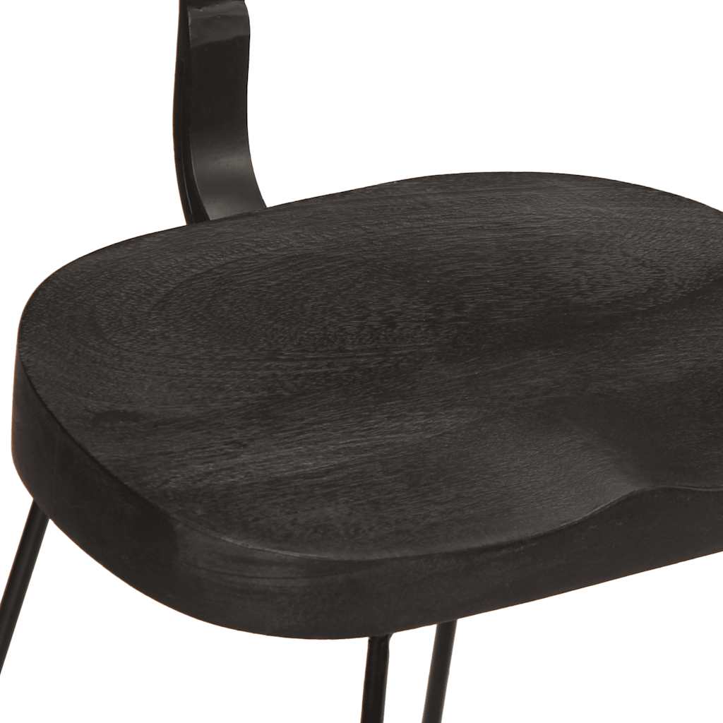 Barski stolci 2 kom crni 49x43x79 cm masivnog drva manga