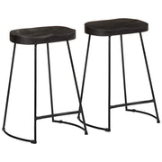 Barski stolci 2 kom crni 45x40x62 cm masivnog drva manga