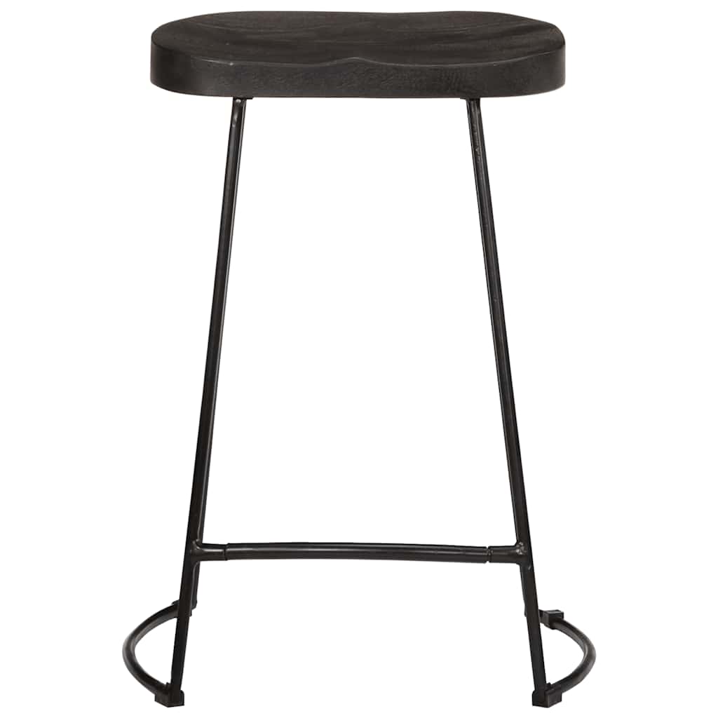 Barski stolci 2 kom crni 45x40x62 cm masivnog drva manga