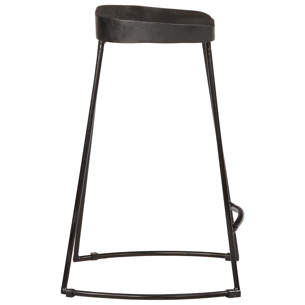 Barski stolci 2 kom crni 45x40x62 cm masivnog drva manga