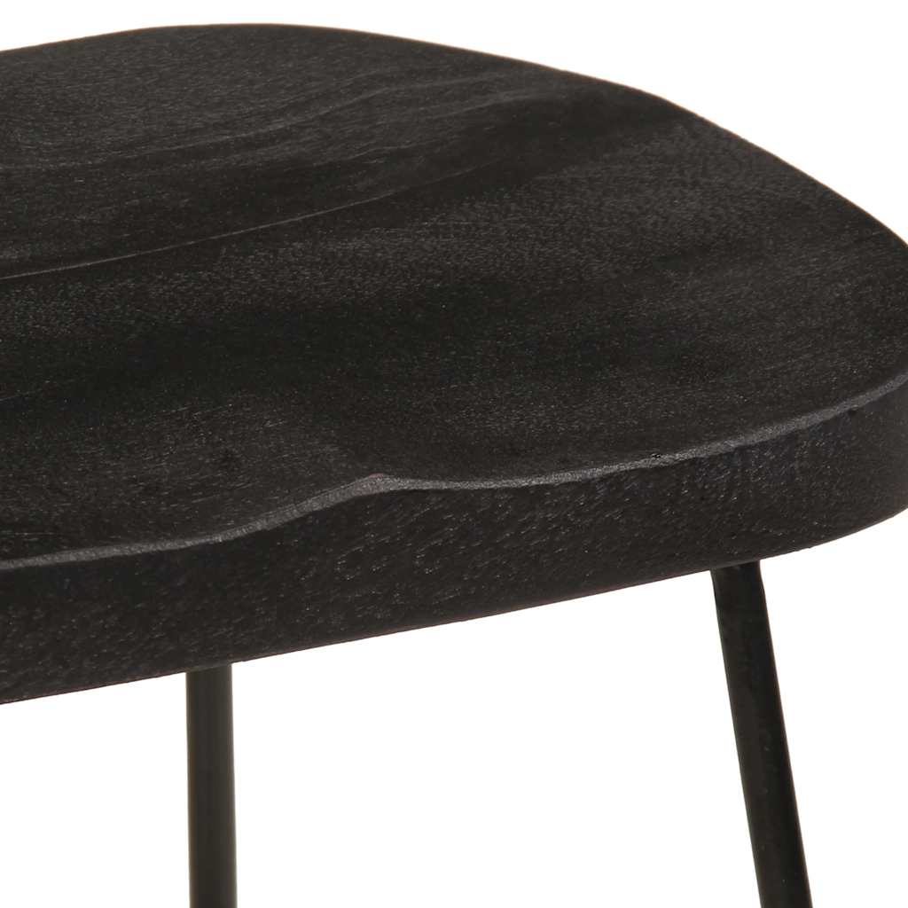 Barski stolci 2 kom crni 45x40x62 cm masivnog drva manga