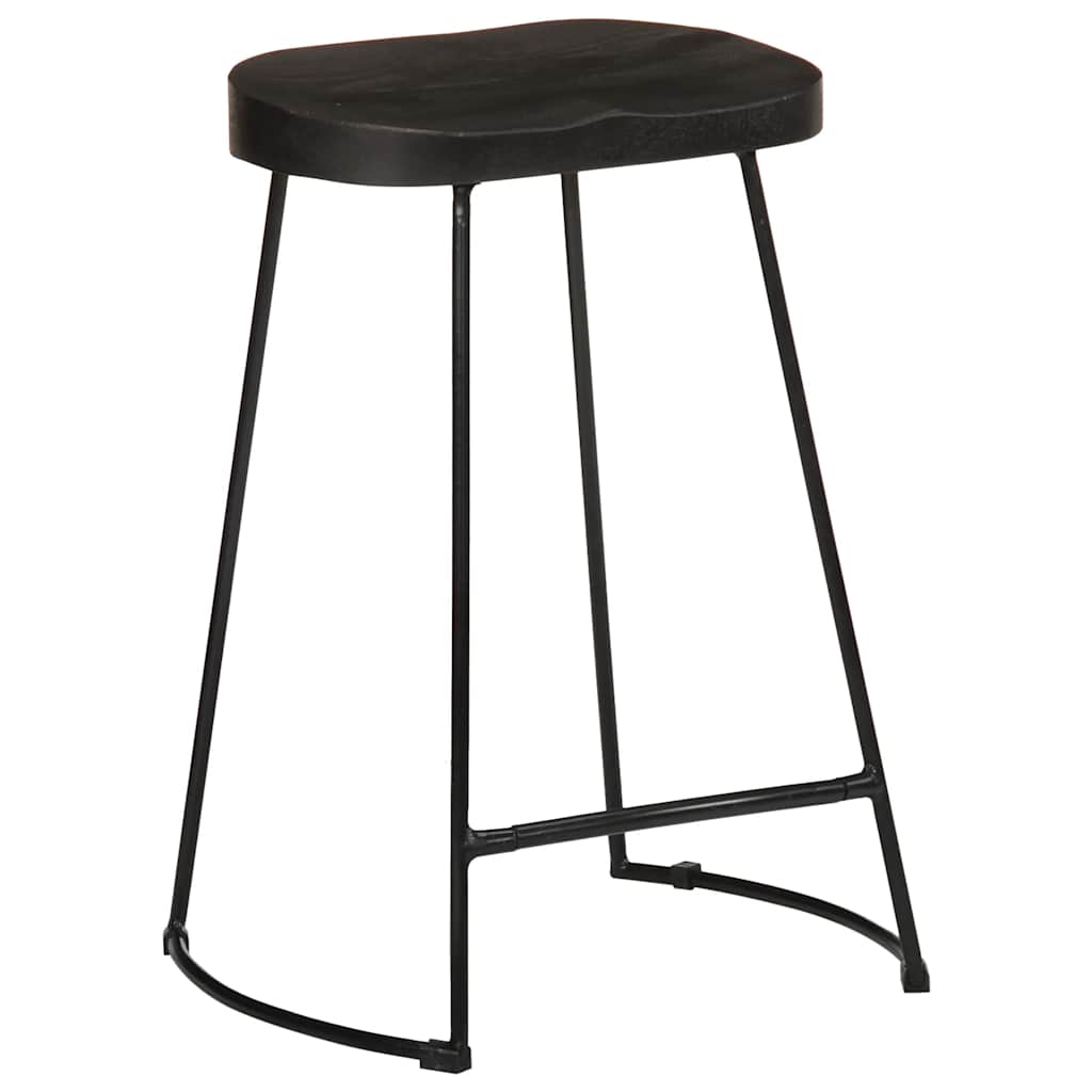 Barski stolci 2 kom crni 45x40x62 cm masivnog drva manga