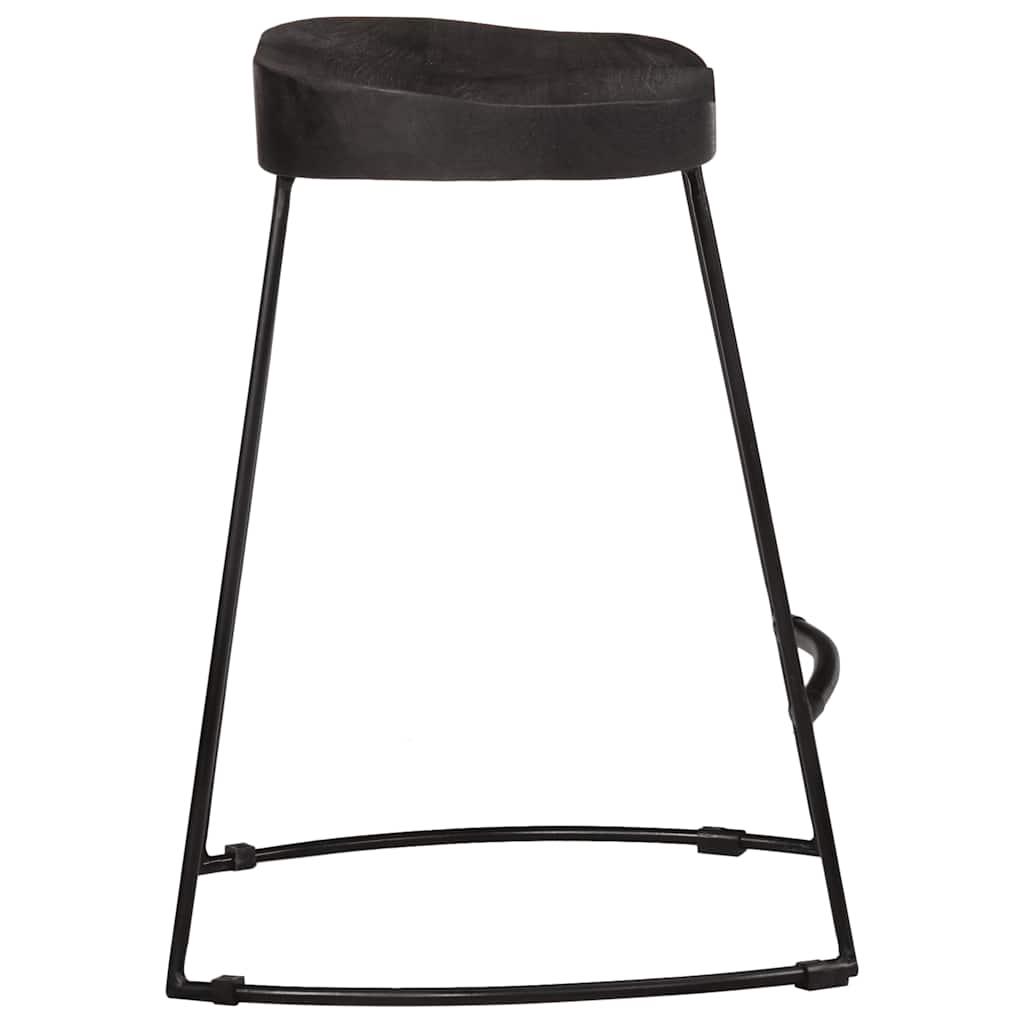 Barski stolci 2 kom crni 46x38x52 cm masivnog drva manga