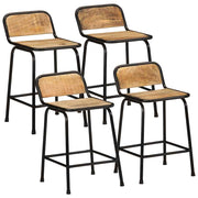 Barski stolci 4 kom 46x35,5x70 cm masivnog grubog drva manga