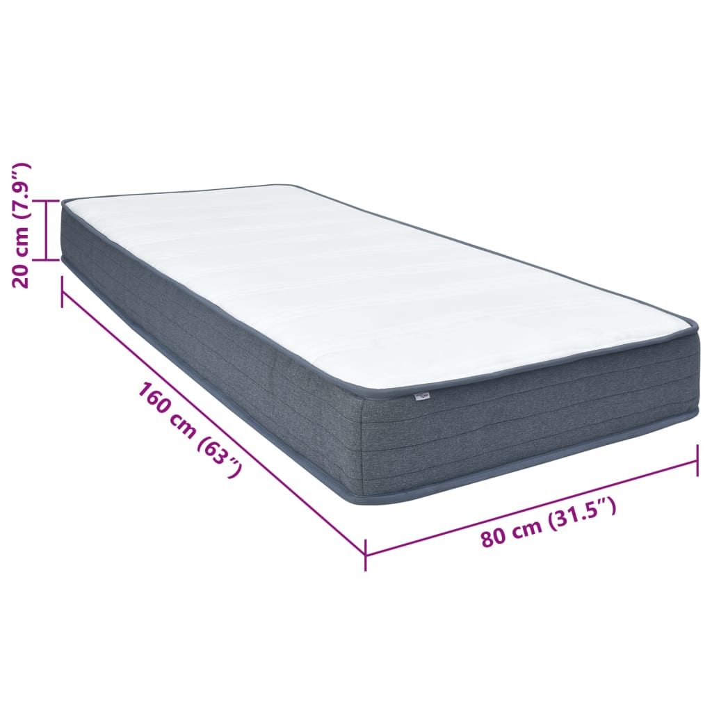 Madrac box spring 160 x 80 x 20 cm srednje mekan od tkanine