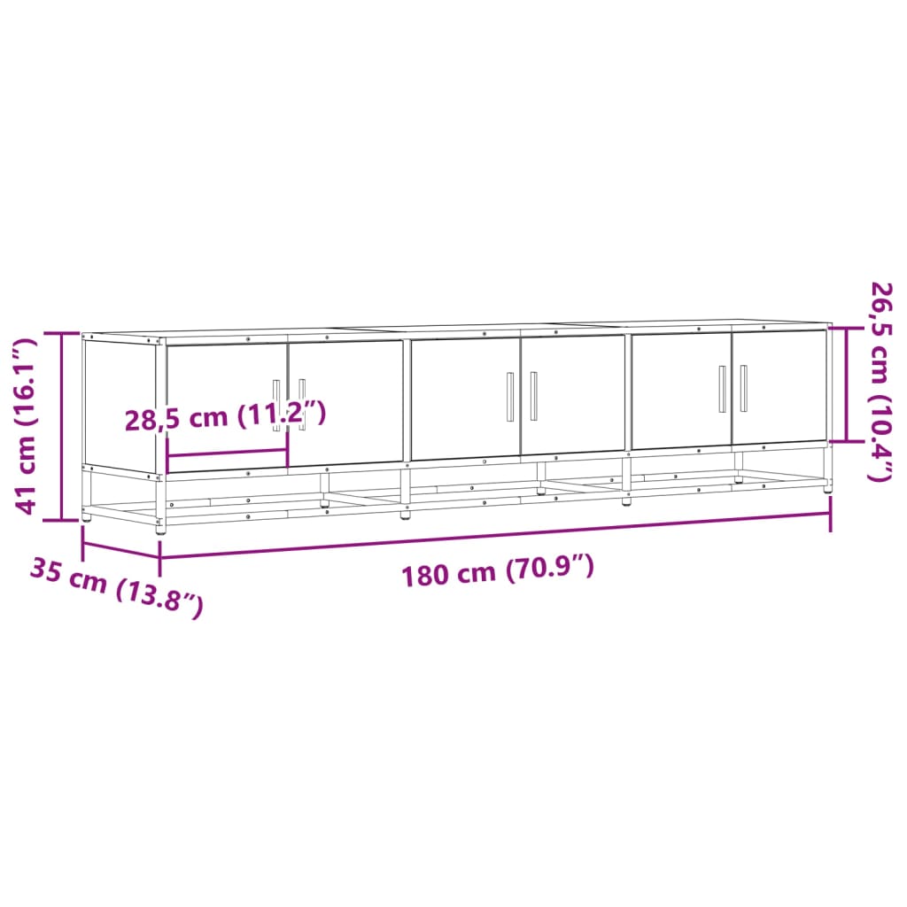 TV ormarić boja hrasta 180x35x41 cm od konstruiranog drva