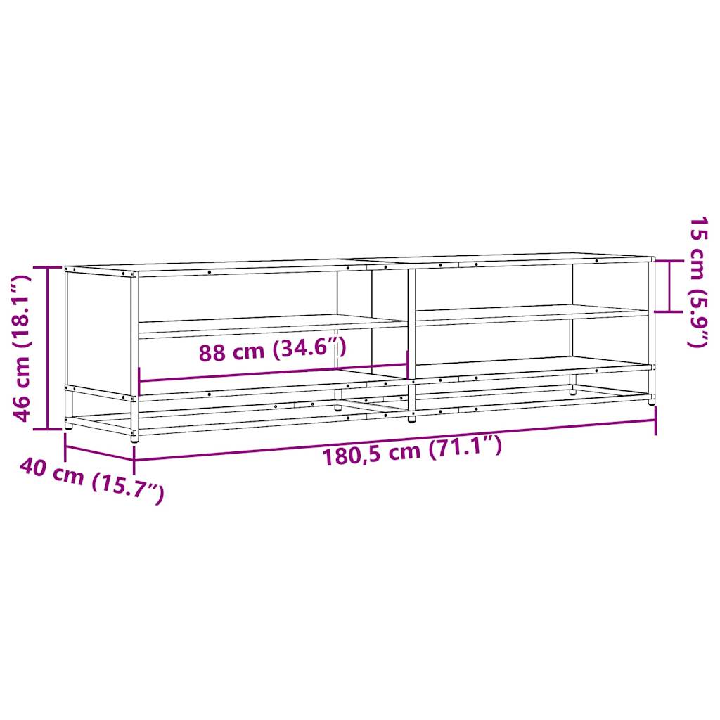 TV ormarić sonoma hrast 180,5x40x46 cm konstruirano drvo