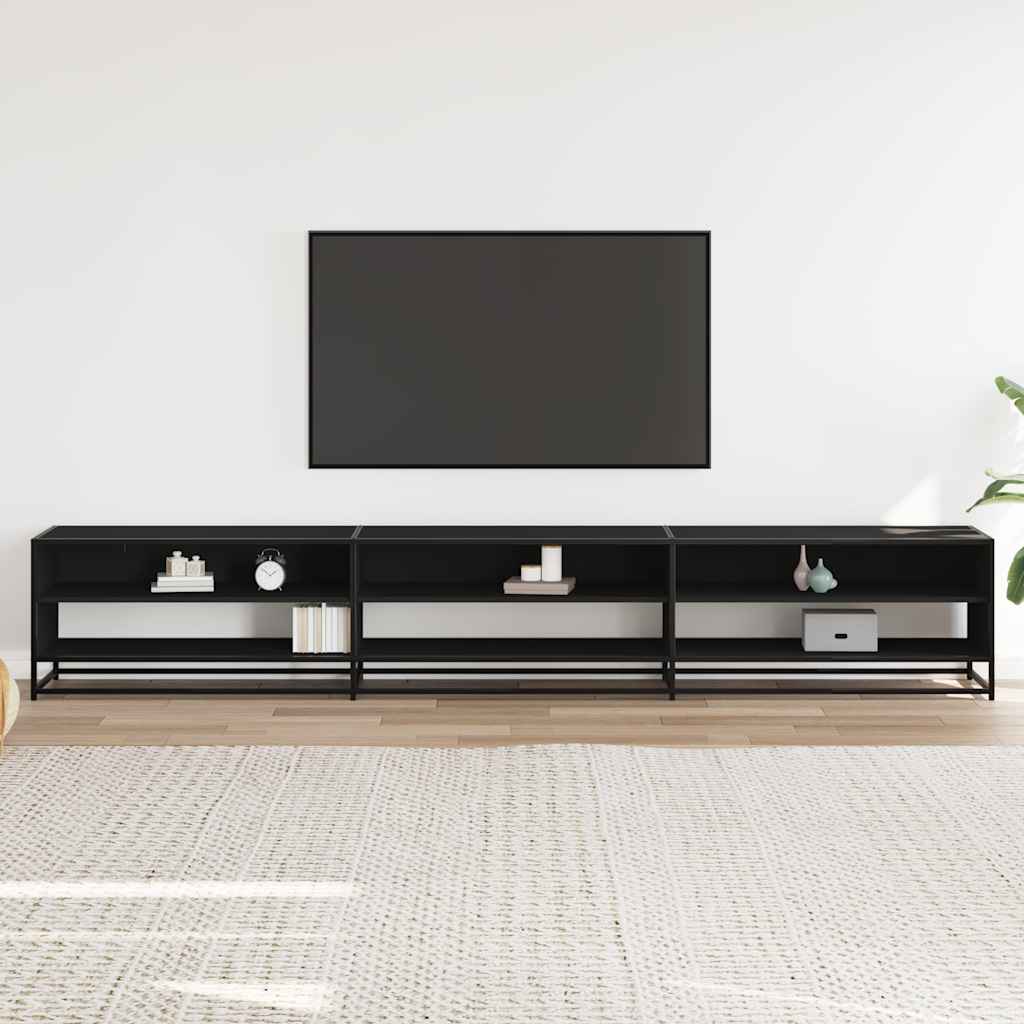 TV ormarić crni 270x40x46 cm izrađeno drvo