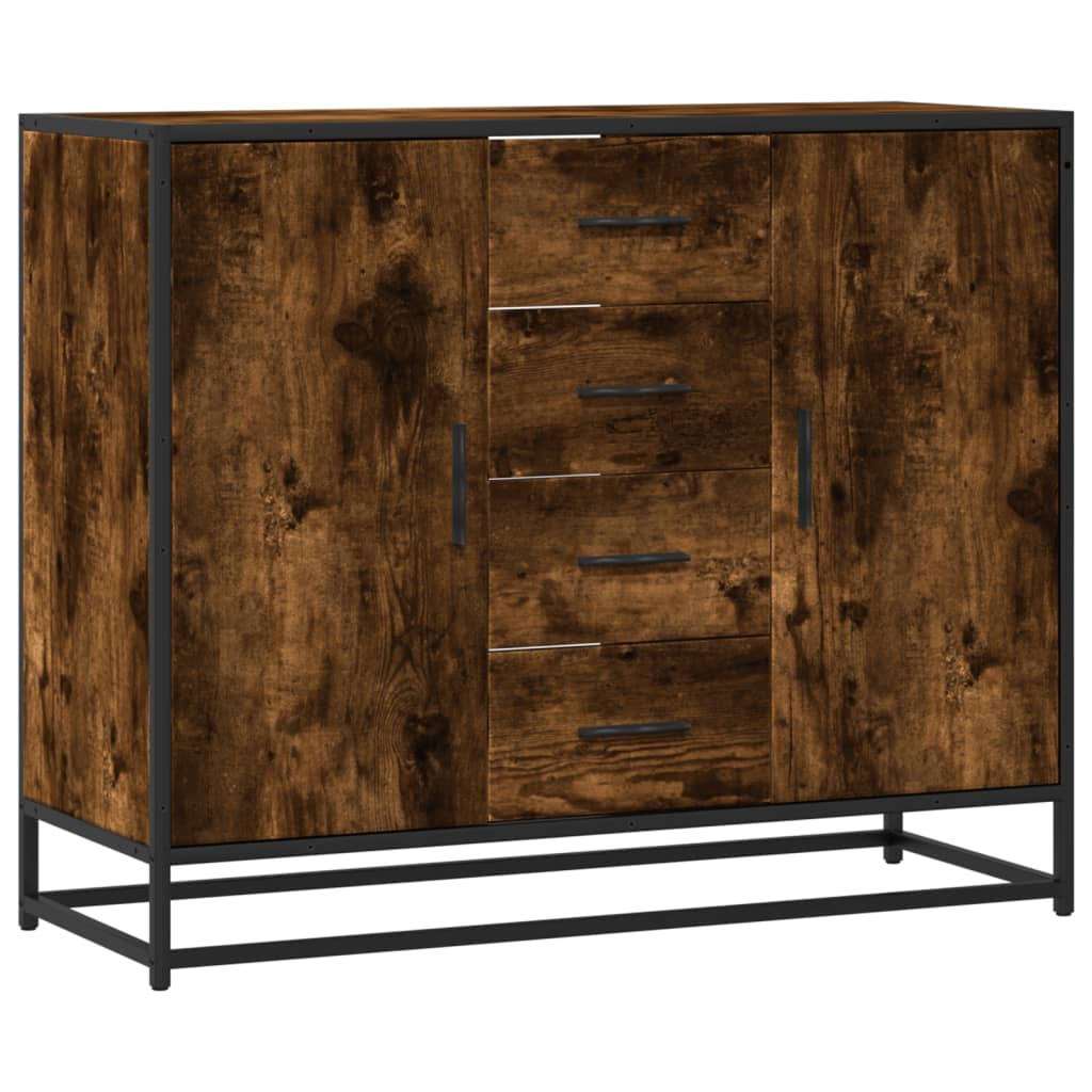 Komoda dimljeni hrast 92x35x76 cm konstruirano drvo