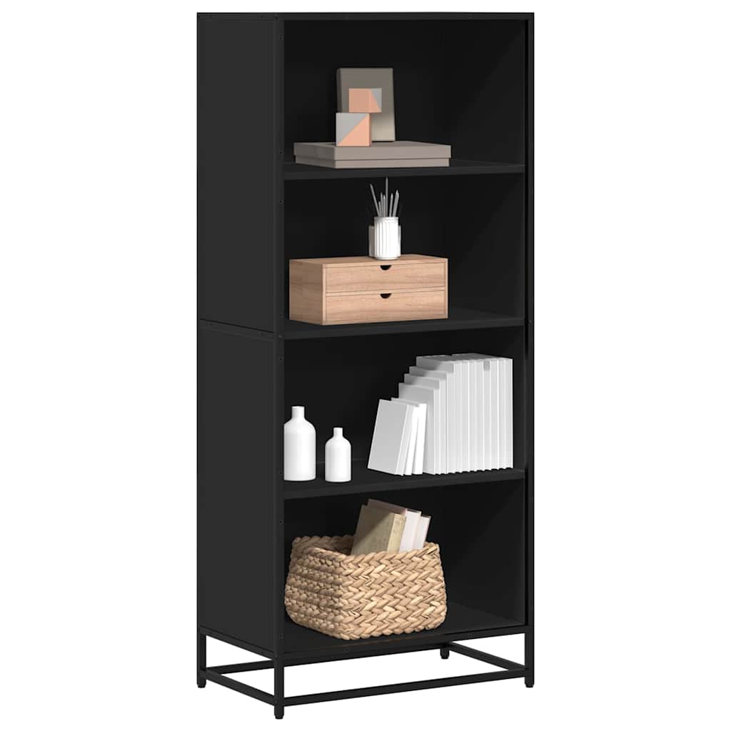 Polica za knjige crna 60x35x139 cm izrađeno drvo