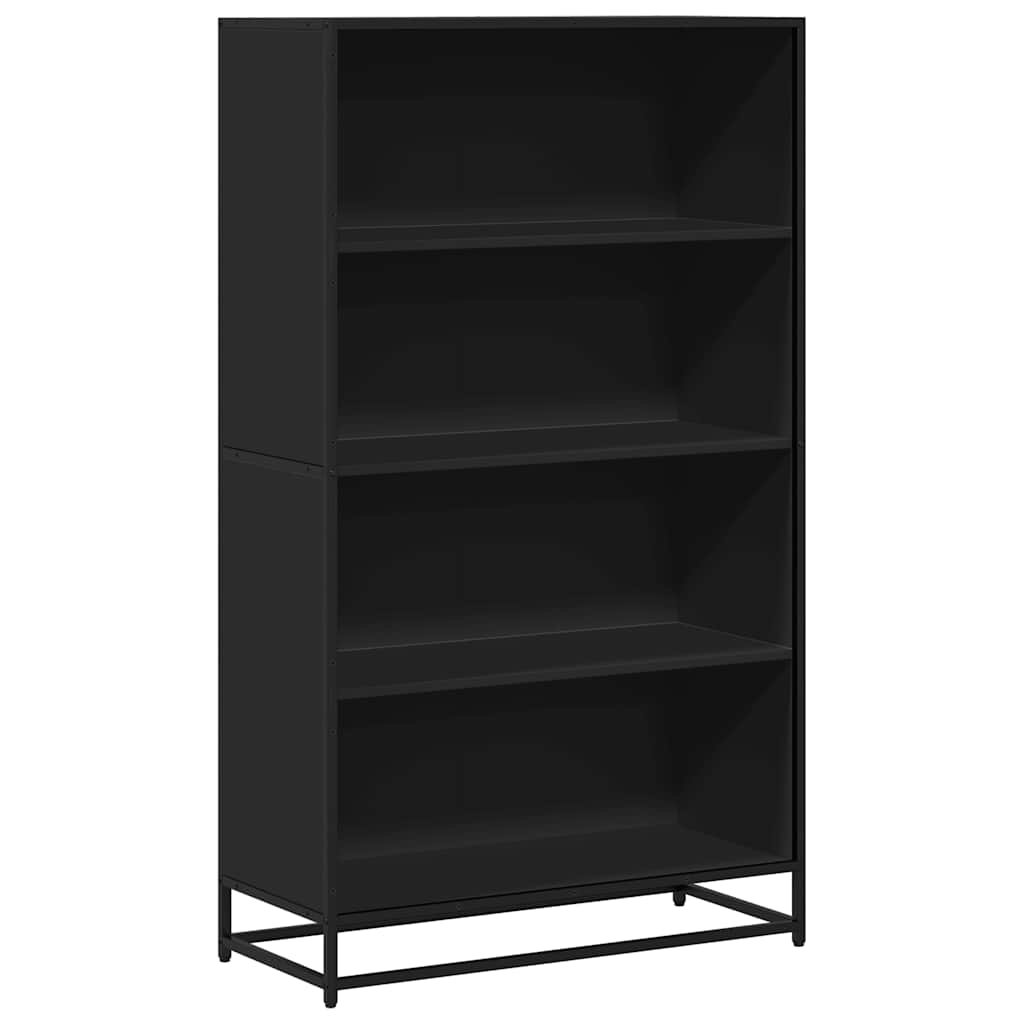 Polica za knjige crna 80,5x35x139 cm izrađeno drvo