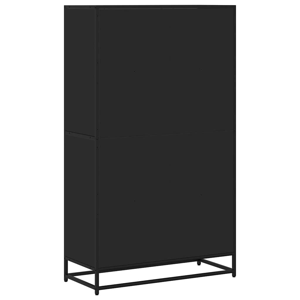 Polica za knjige crna 80,5x35x139 cm izrađeno drvo