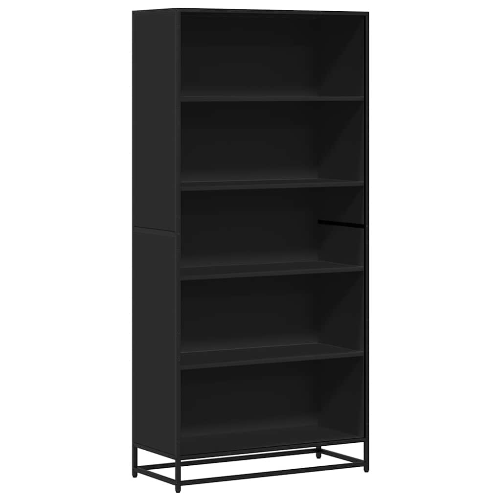 Polica za knjige crna 80,5x35x170,5 cm izrađeno drvo