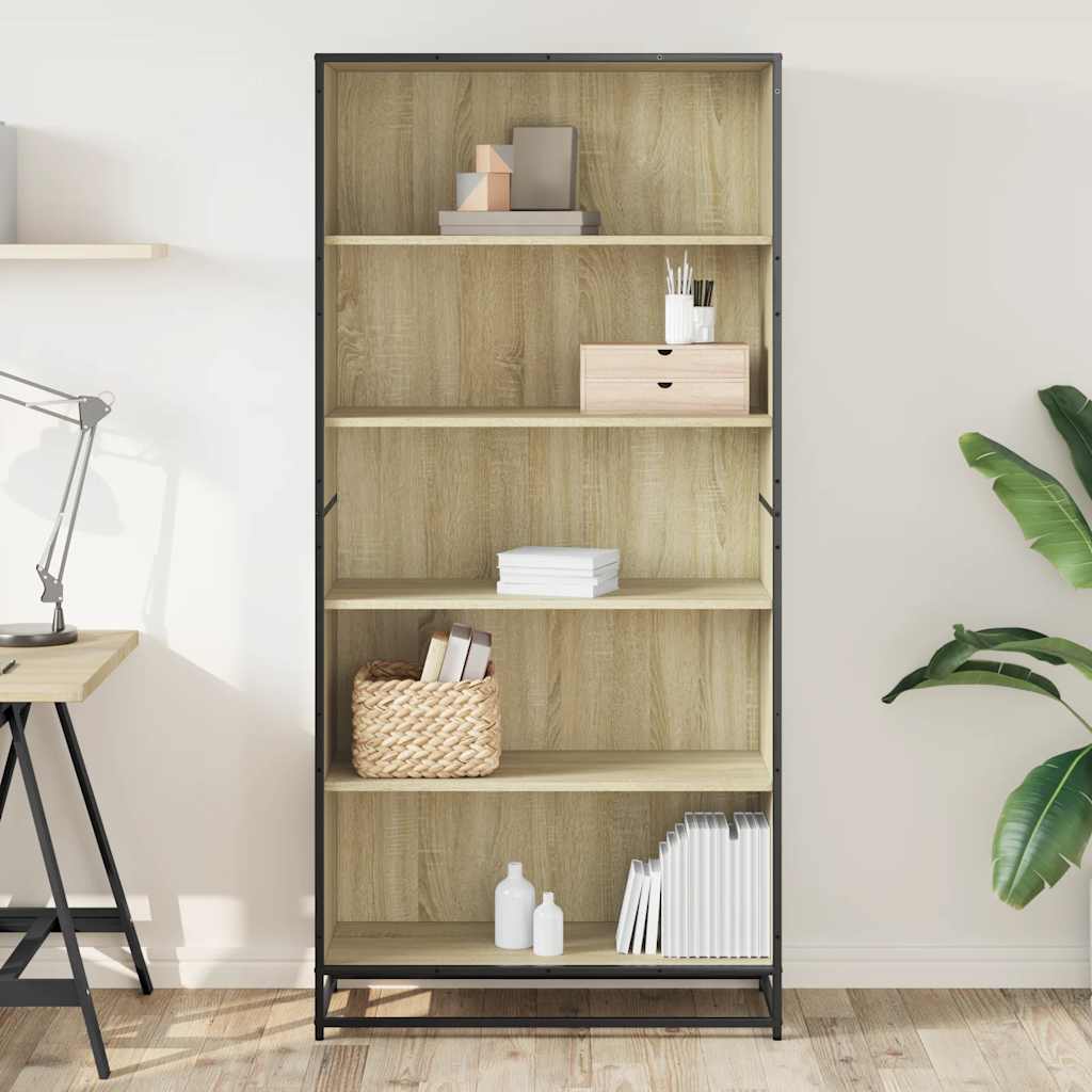 Polica za knjige sonoma hrast 80,5x35x170,5cm konstruirano drvo