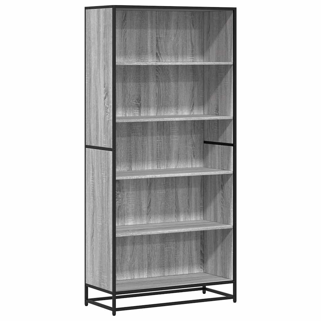 Polica za knjige Siva Sonoma 80,5x35x170,5 cm Konstruirano drvo