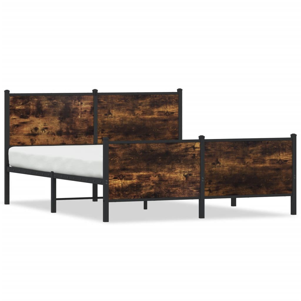 Metalni okvir kreveta bez madraca boja hrasta 140x190 cm