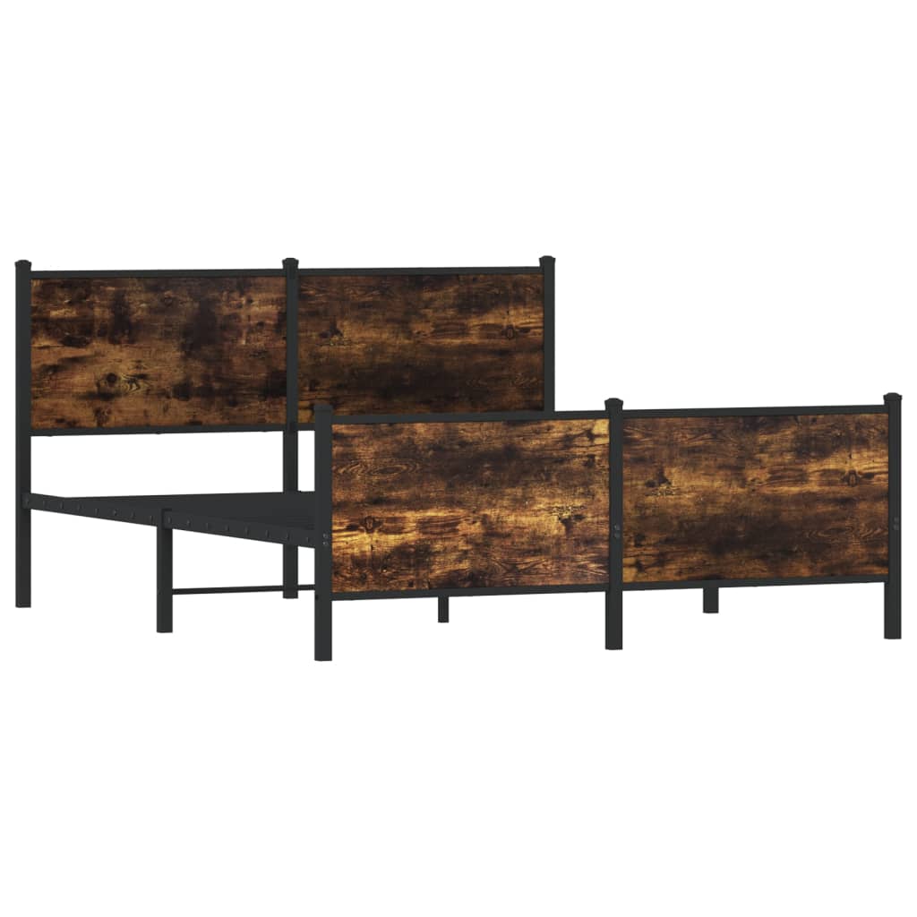 Metalni okvir kreveta bez madraca boja hrasta 140x190 cm