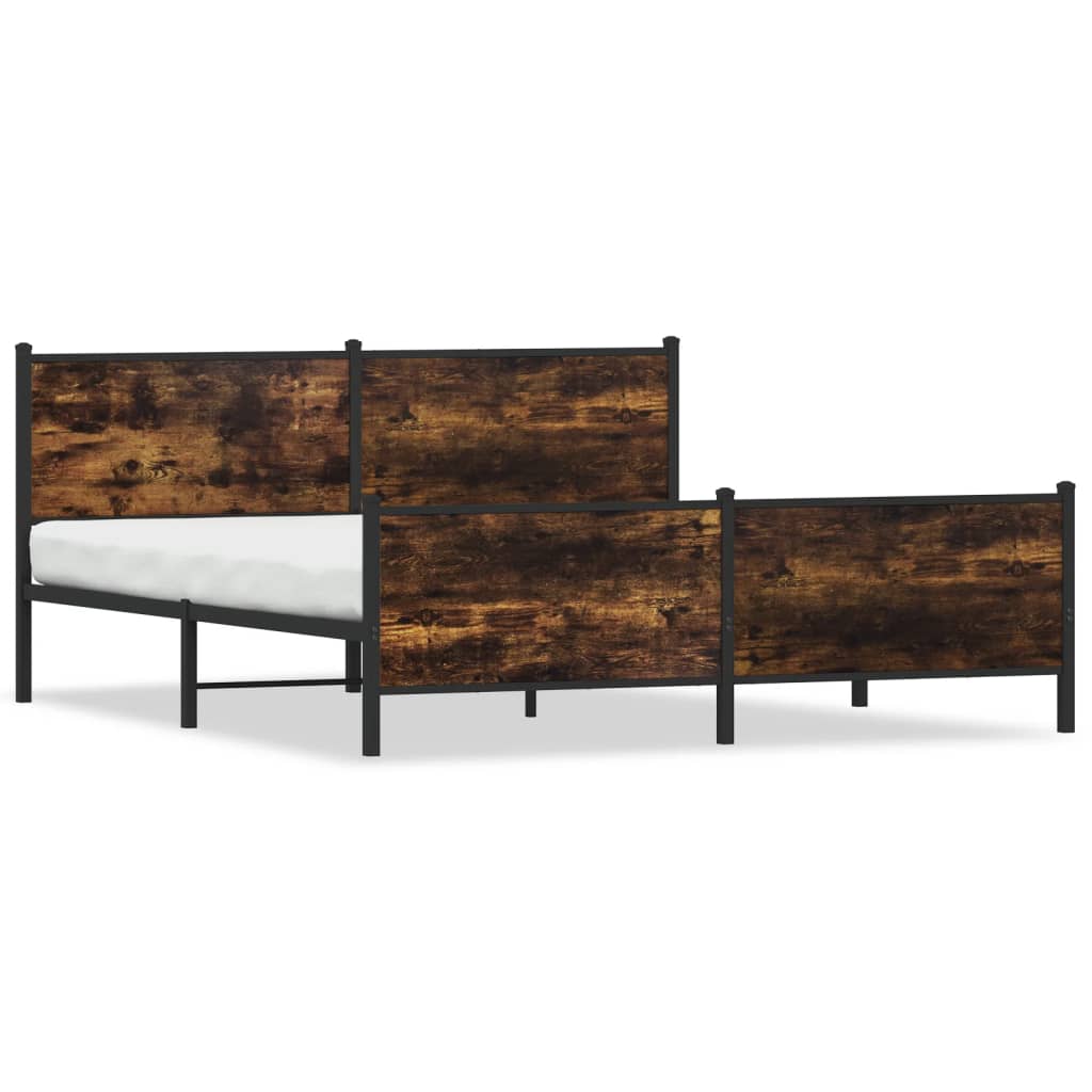 Metalni okvir kreveta bez madraca boja hrasta 183x213 cm