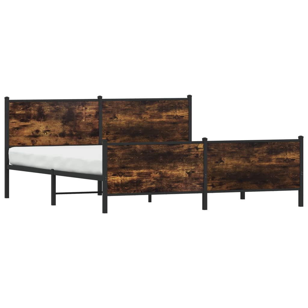 Metalni okvir kreveta bez madraca boja hrasta 200x200 cm
