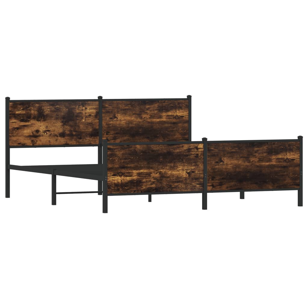 Metalni okvir kreveta bez madraca boja hrasta 200x200 cm