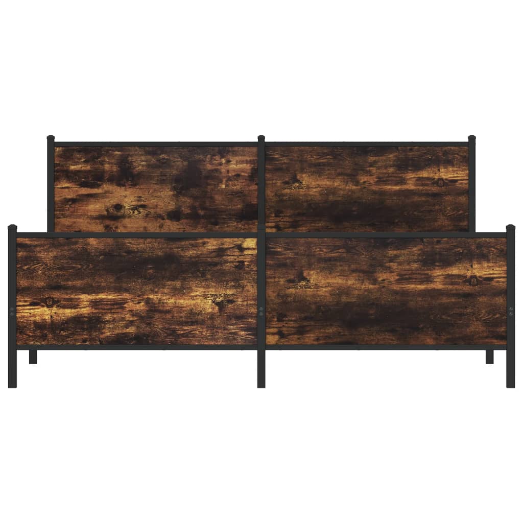 Metalni okvir kreveta bez madraca boja hrasta 200x200 cm